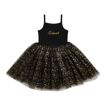 Load image into Gallery viewer, Bob &amp; Blossom: Black &amp; Gold Sparkle Dress
