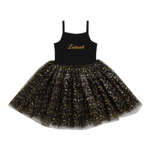 Bob & Blossom: Black & Gold Sparkle Dress