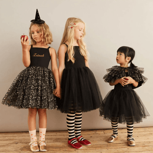 Bob & Blossom: Black & Gold Sparkle Dress