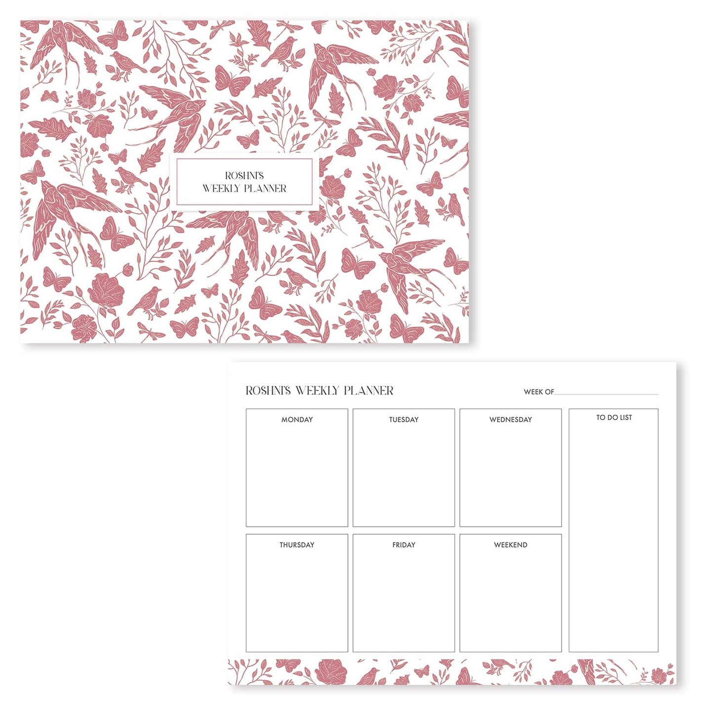 Personalised Weekly Planner