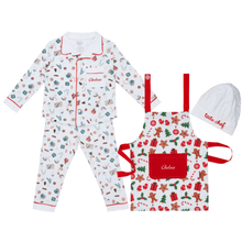 Load image into Gallery viewer, Cosy Christmas Kids Pyjama &amp; Apron Gift Set
